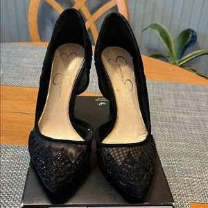 Jessica Simpson Black Embellished Heels